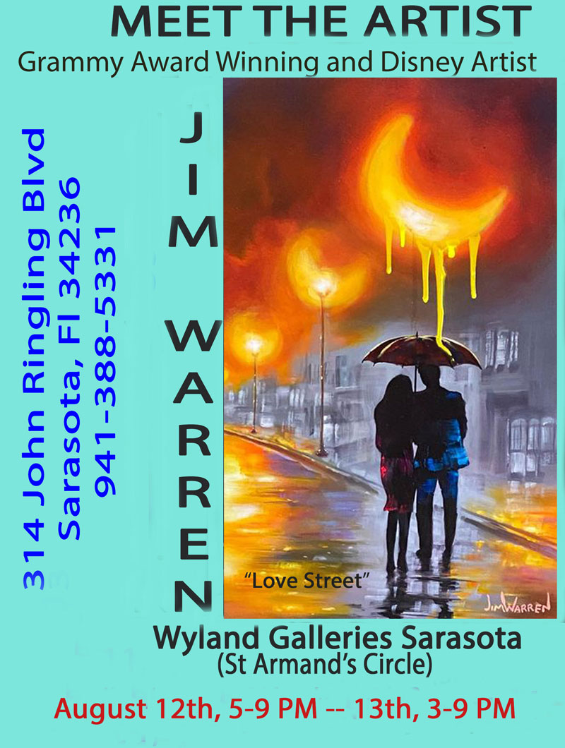 promo-sarasota-august-2022-WEB Jim Warren Artist Show at Wyland Gallery Sarasota, August 12-13, 2022