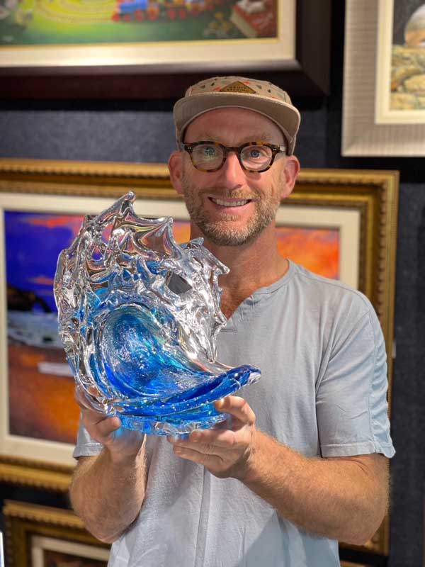 Double Springwater Glass Wave by David Wight glass art