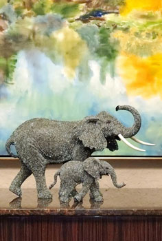 Elephant Mother with Calf - Clarita Brinkerhoff Wyland Gallery Sarasota & Key West