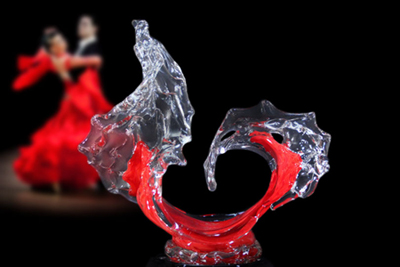Flamenco David Wight glass art Wyland Galleries of the Florida Keys