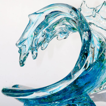 Tsunami Close Up David Wight glass art Wyland Galleries of the Florida Keys