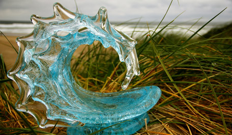 Tsunami David Wight glass art Wyland Galleries of the Florida Keys