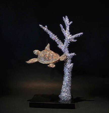 Turtle and Staghorn - Clarita Brinkerhoff Wyland Gallery Sarasota & Key West
