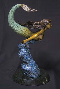 Mermaid bronze by Wyland - Wyland Galleries of the Florida Keys