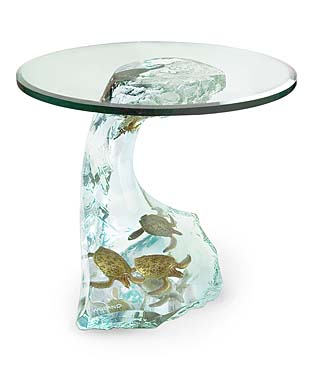 Turtle Wave Table by Wyland - Wyland Galleries of the Florida Keys