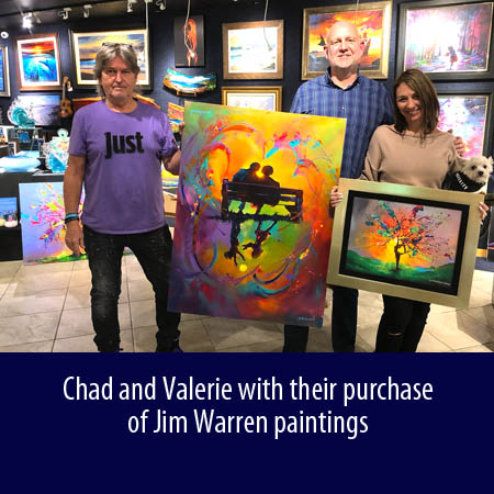 Jim Warren Art purchases by Chad and Valerie at Wyland Gallery Sarasota