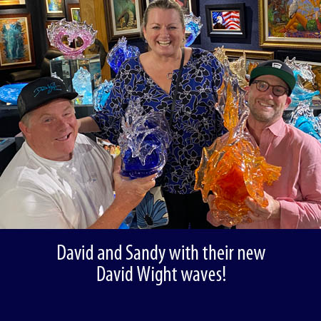 David and Sandy with their NEW David Wight Waves - Wyland Gallery Sarasota
