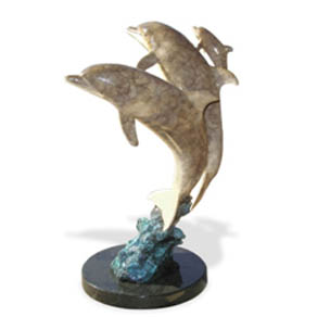 Dolphin Synchronicity by Wyland - small bronze sculpture