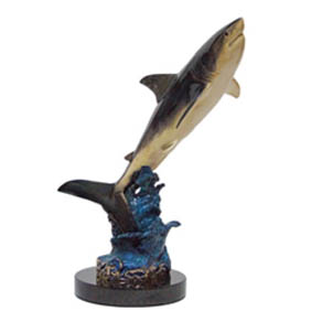 Great White Encounter by Wyland - small bronze sculpture