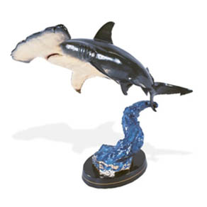Hammerhead Shark by Wyland - medium size bronze sculpture