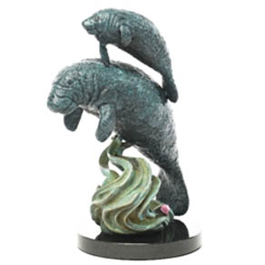 Sea Cows by Wyland - small bronze sculpture