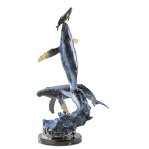 Three in the Sea by Wyland - small bronze sculpture
