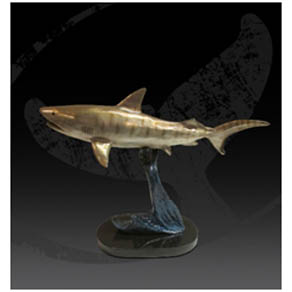 Tiger Shark by Wyland - small bronze sculpture