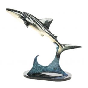 Whale of a Shark by Wyland - medium size bronze sculpture