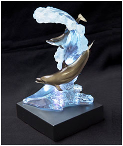 Dolphin Waters by Wyland - Lucite Sculpture limited edition