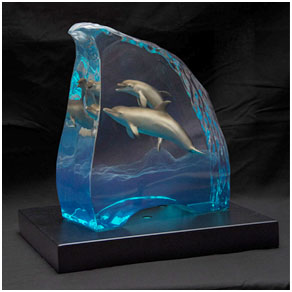 Dolphin Blues - Limited Edition - Wyland Lucite Sculpture