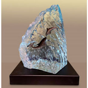 New Dolphin Wave - Wyland Lucite Sculptures - limited edition
