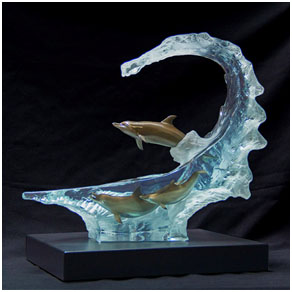 Ocean Wave Wyland Lucite Sculpture - limited edition