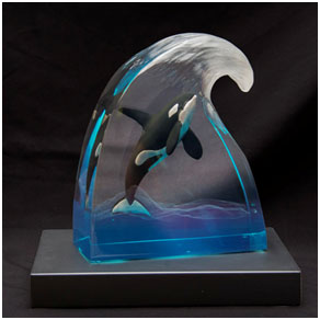 Ocra Blues Wyland Lucite Sculpture - limited edition