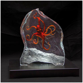 Octopus Realm Wyland Lucite Sculpture - limited edition