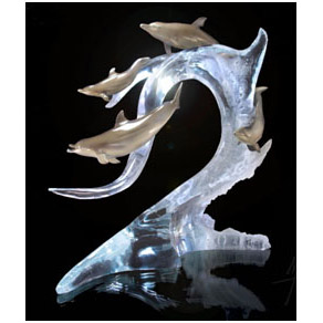 Playful Seas Wyland Lucite Sculpture - limited edition