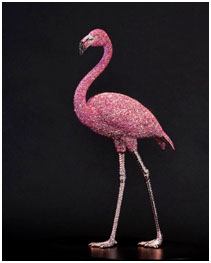 Pink Flamingo Sculpture by Clarita Brinkerhoff