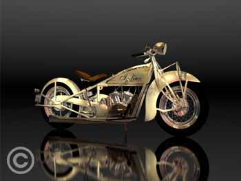 Indian 1928 Scout White by Stephen Harlan at Wyland Galleries