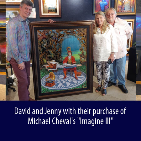 David and Jenny with their purchase of Michael Chevals Imagine 3