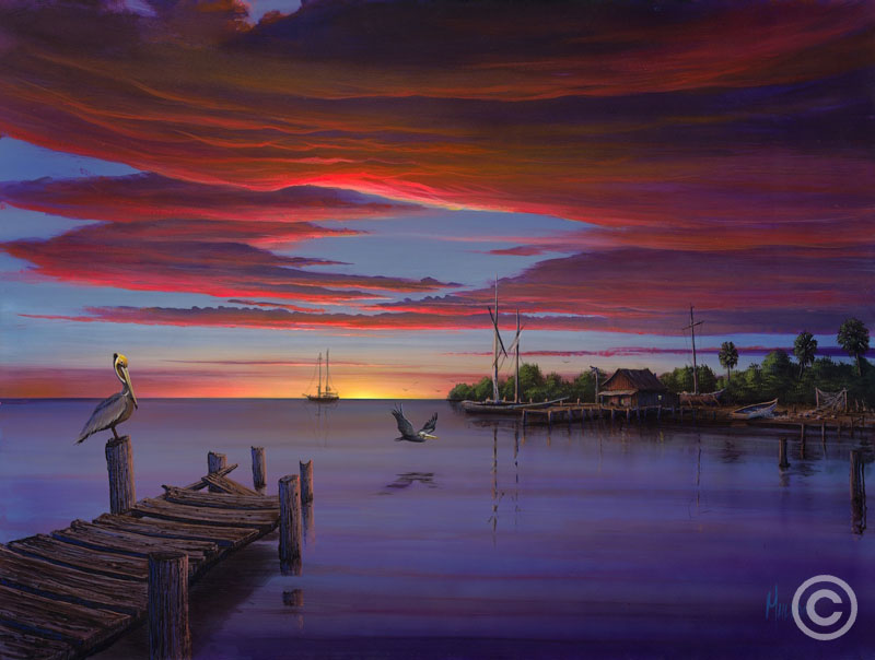 Fishing Whar by Stephen Muldoon at Wyland Galleries