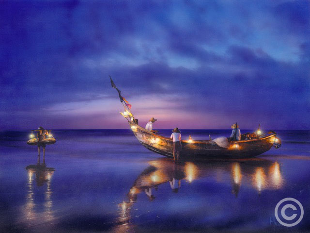 Midnight Clam Diggers by Stephen Muldoon at Wyland Galleries