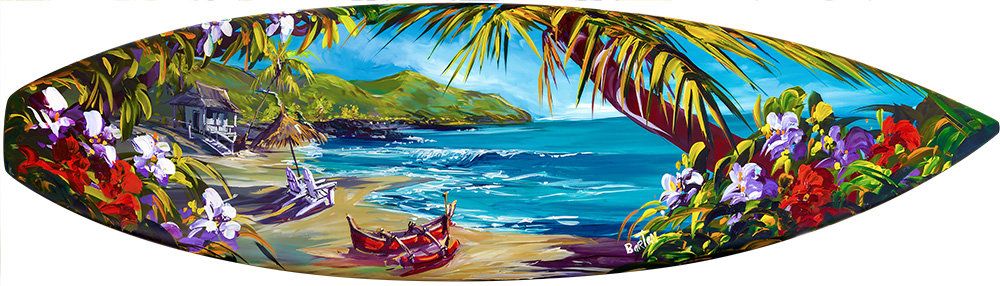 Captured In Time Original Surfboard Painting by Steve Barton