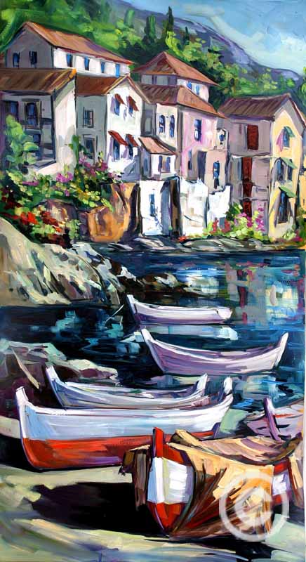 Harbor Boats by Steve Barton at Wyland Galleries