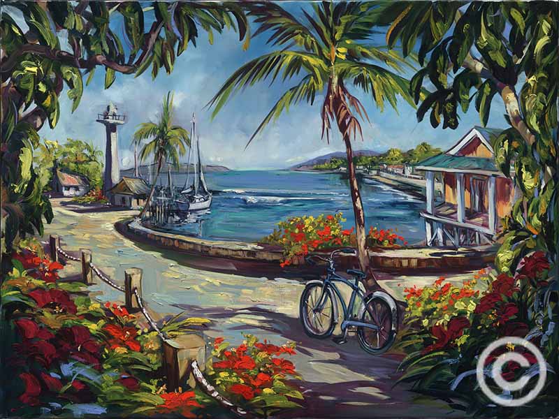 Lahaina Streets by Steve Barton at Wyland Galleries