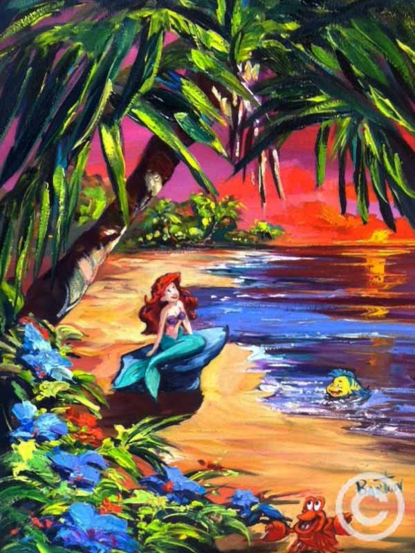 Mermaid lagoon Disney Art by Steve Barton