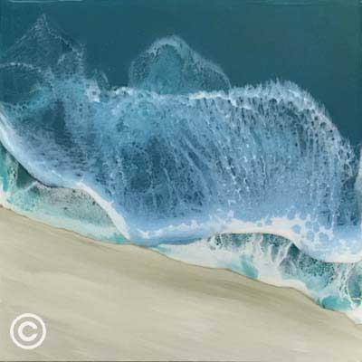 Blue Tide Holly Weber 8x8 Resin Art