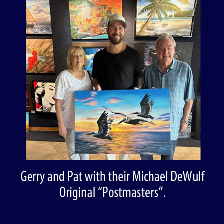 Gerry and Pat with Michael DeWulf Original Postmasters