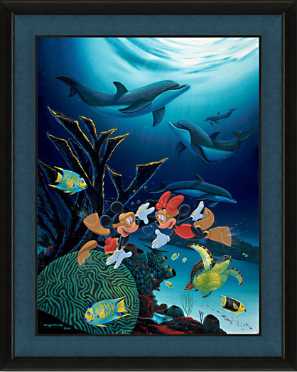 Mickey & Minnie’s Coral Reef Life Wyland Giclee 49x39 at Wyland Galleries
