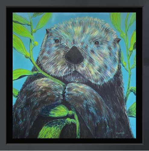 Sea Otter In The Kelp Forest Wyland Giclee 30x30 at Wyland Galleries