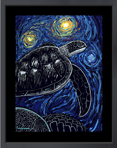 Starry Sea Turtle Wyland Giclee 30x25 at Wyland Galleries