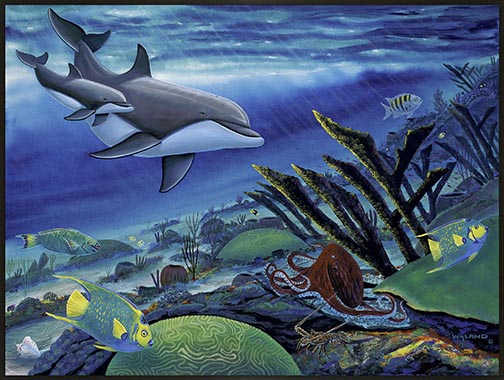 The Living Reef Wyland Art on Metal at Wyland Galleries of the Florida Keys