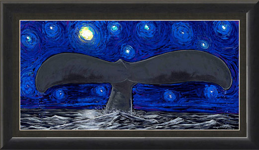 Whale Under A Starry Sea Wyland Giclee 29x50 at Wyland Galleries