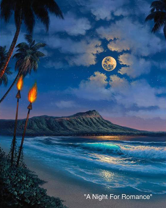 A Night for Romance - Art by Walfrido Garcia at Wyland Galleries of the Florida Keys