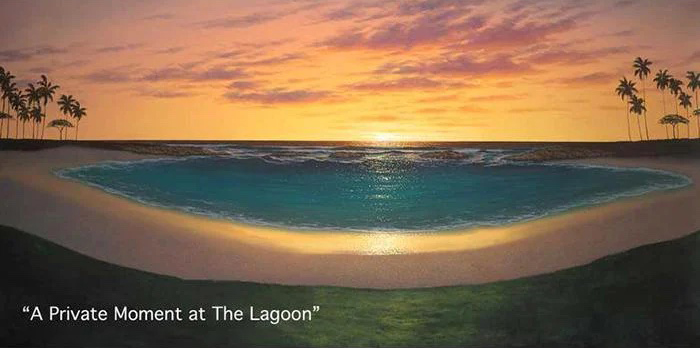 A Private Moment at the Lagoon - Art by Walfrido Garcia at Wyland Galleries of the Florida Keys