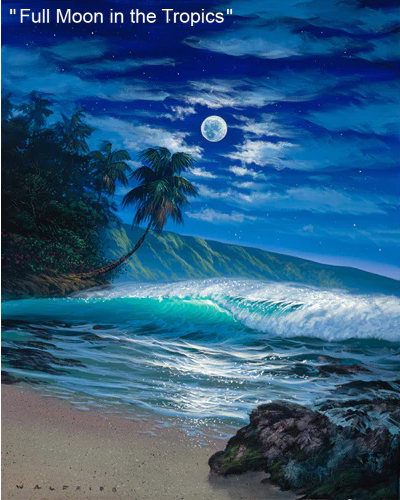 Full Moon in the Tropics - Art by Walfrido Garcia at Wyland Galleries of the Florida Keys