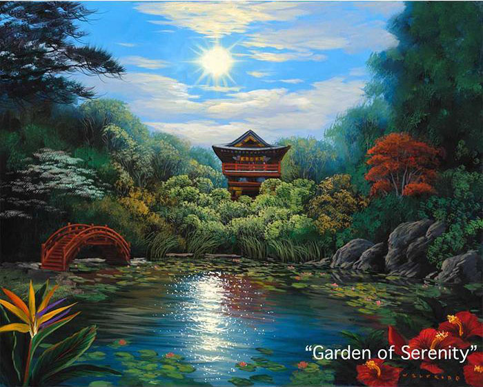 Garden of Serenity Art by Walfrido Garcia at Wyland Galleries of the Florida Keys