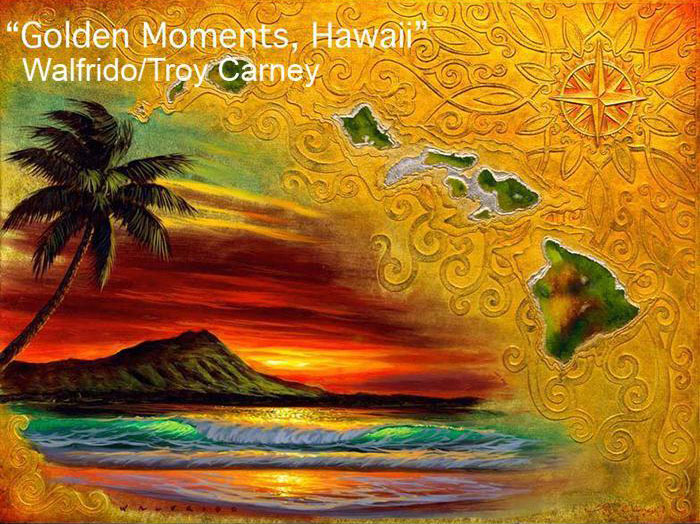 Golden Moments Hawaii Art by Walfrido Garcia at Wyland Galleries of the Florida Keys
