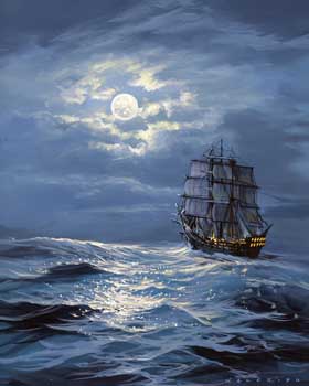 Guided by the Moon by Walfrido Garcia at Wyland Galleries of the Florida Keys