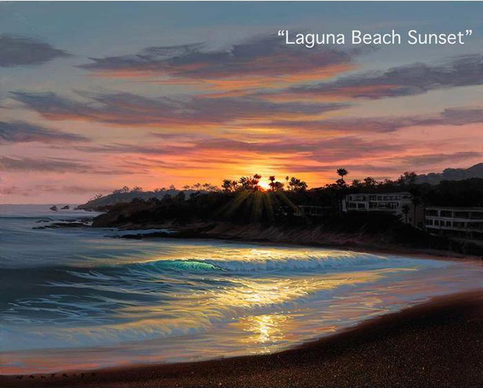 Laguna Beach Sunset - Art by Walfrido Garcia at Wyland Galleries of the Florida Keys