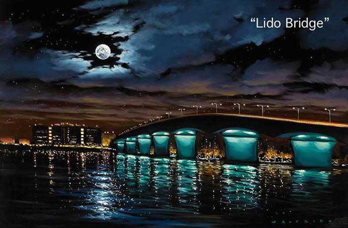 Lido Bridge Art by Walfrido Garcia at Wyland Galleries of the Florida Keys