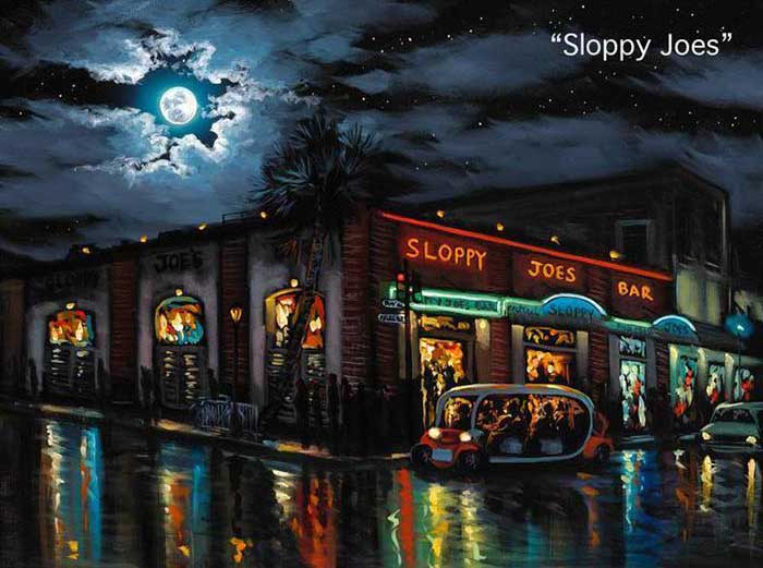 Sloppy Joes Art by Walfrido Garcia at Wyland Galleries of the Florida Keys